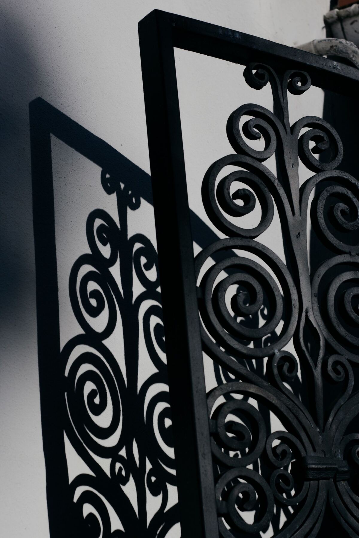 Wrought-iron scrollwork panel